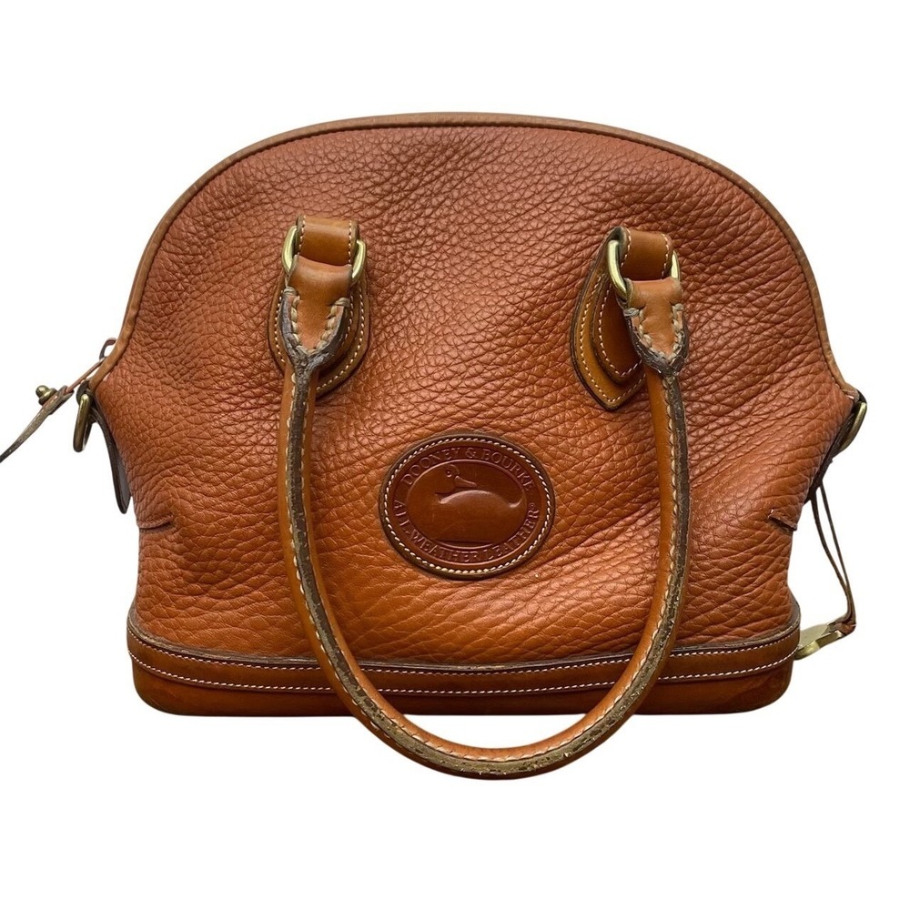 Vintage Dooney Bourke Norfolk Satchel AWL Pebbled Leather Brown USA